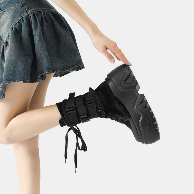 Hot Fashion Women Chunky Platf - Guipure Lace Panel ulasan dan harga