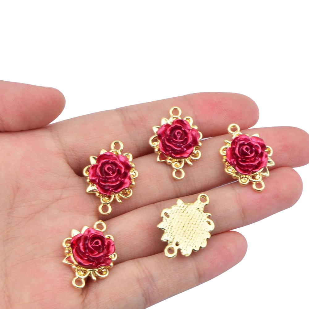 5/10pcs Rose Charms 3D Rose Fl - Embellishment Crafts ulasan dan harga