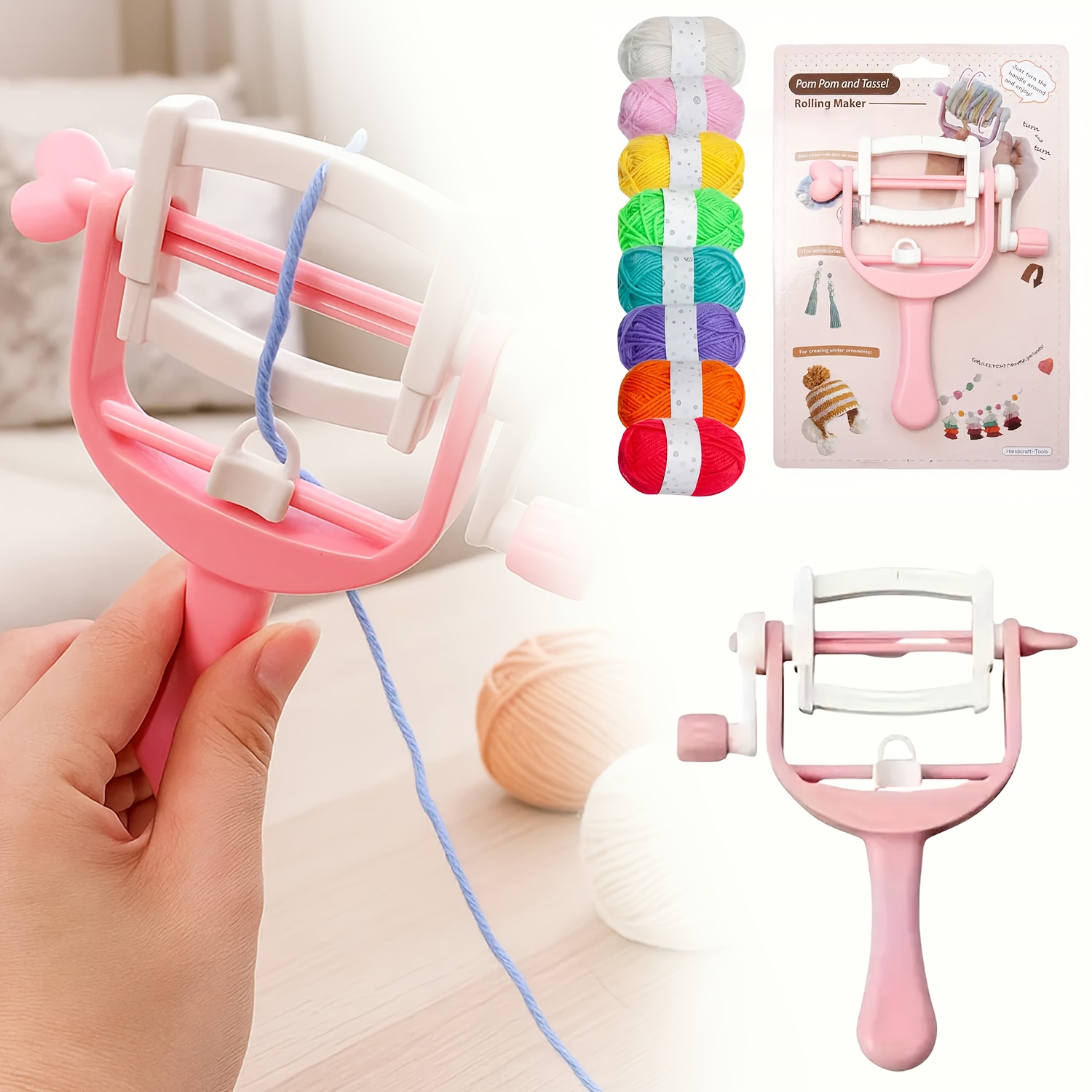Hand-cranked Winding Coil Fur  - Pom Pom Maker Tool ulasan dan harga