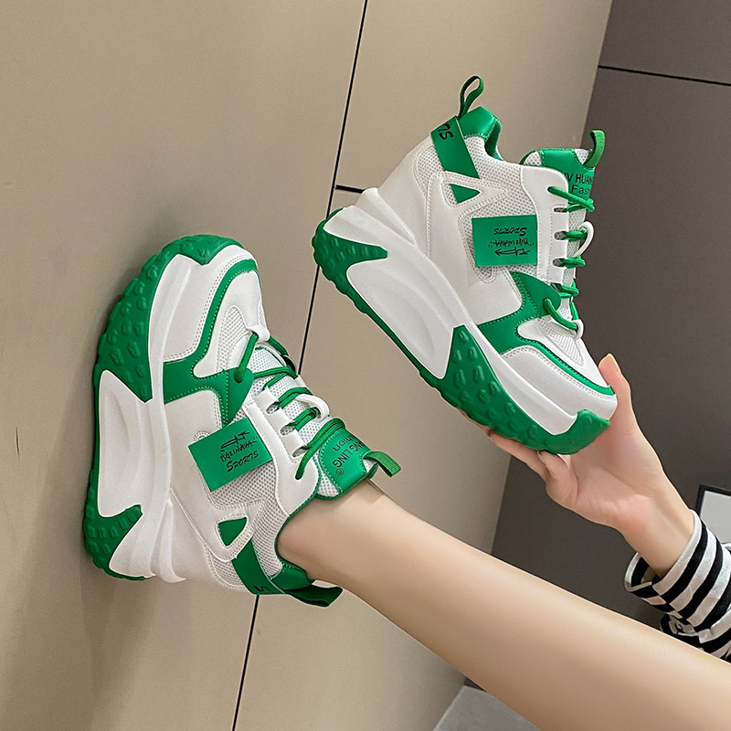 9.5CM Women High Platform Snea - Guipure Lace Panel ulasan dan harga