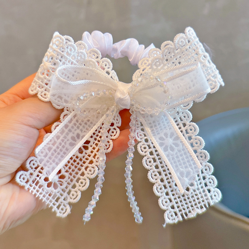 Elastic Hair Ties White Lace B - Tassel Fringe Trim ulasan dan harga