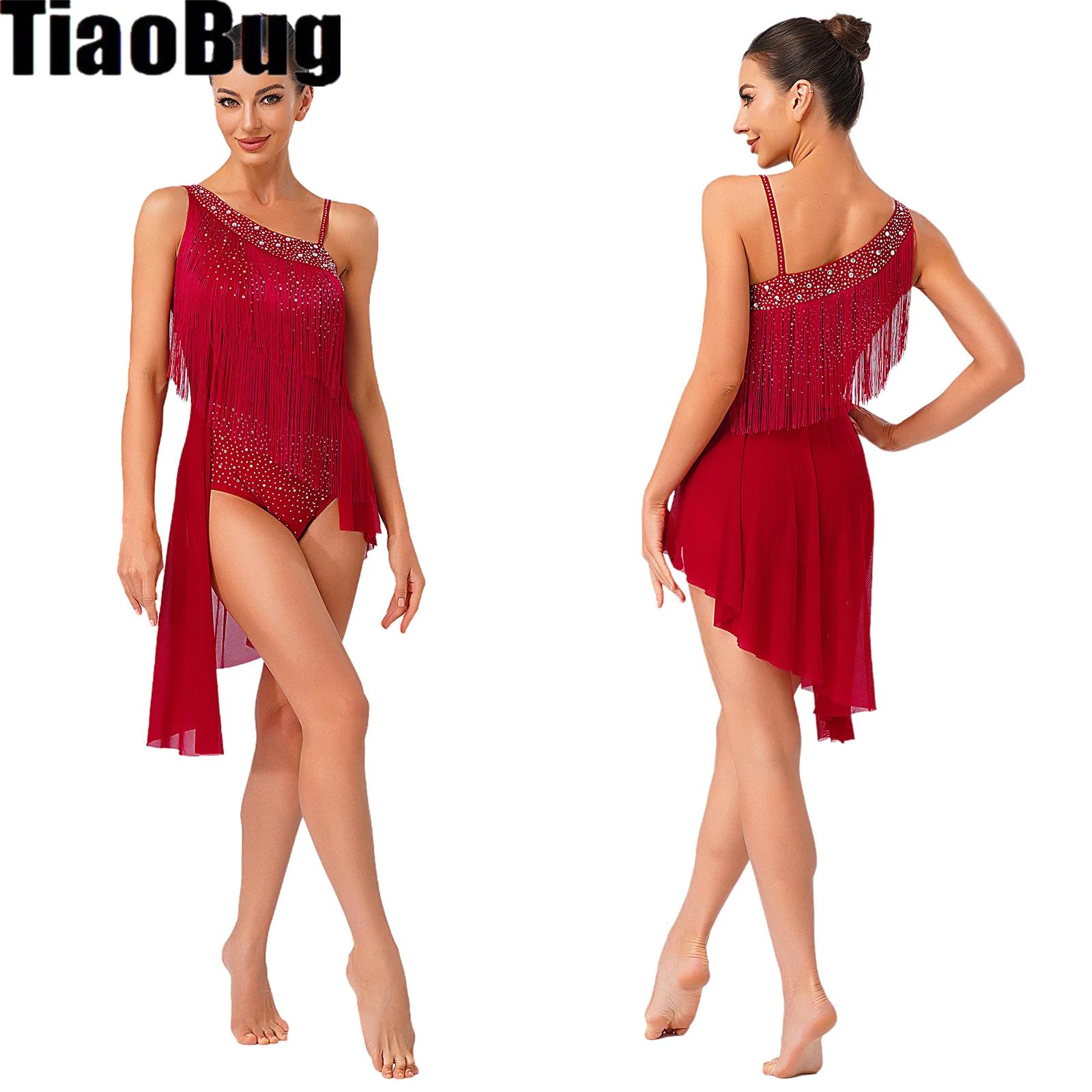 Women Tassel Latin Dance Leota - Rhinestone Banding Trim ulasan dan harga