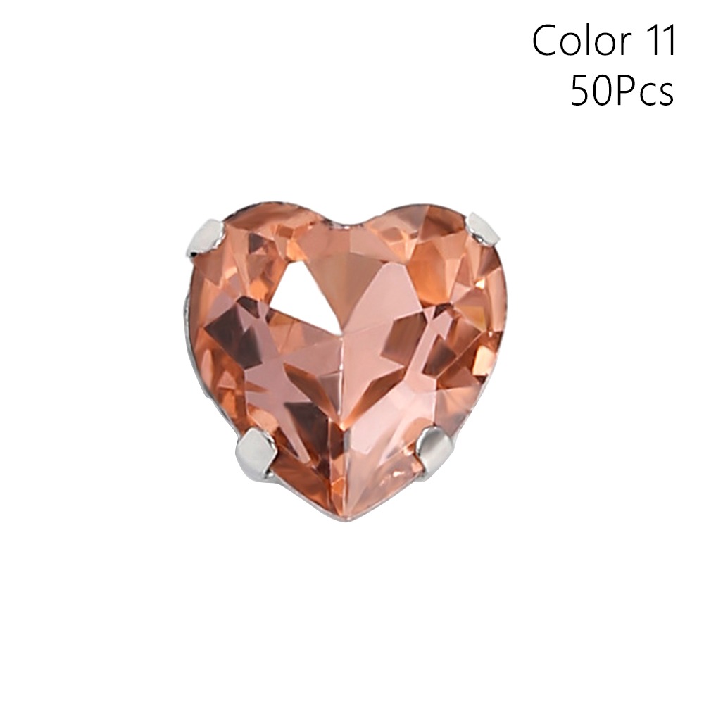 50Pcs/Pack Heart Shape Glitter - Sew On Rhinestone ulasan dan harga